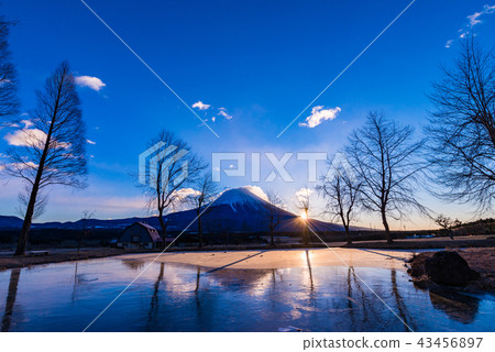 Mt. Fuji during heavy winter season 43456897