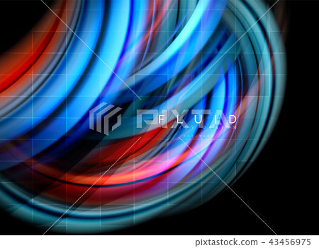 Fluid smooth wave abstract background, flowing glowing color motion concept, trendy abstract layout Fluid smooth wave abstract background, flowing glowing color motion concept, trendy abstract layout 43456975