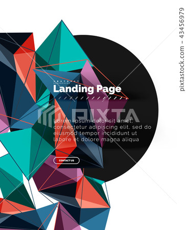 Polygonal geometric design, abstract shape made of triangles, trendy background Polygonal geometric design, abstract shape made of triangles, trendy background 43456979