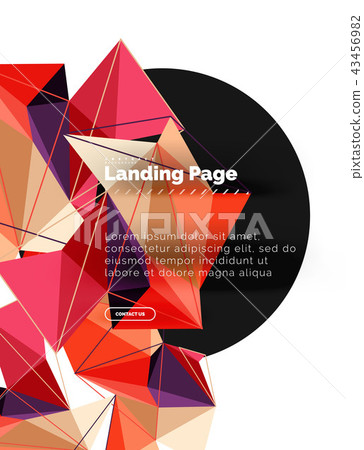 Polygonal geometric design, abstract shape made of triangles, trendy background Polygonal geometric design, abstract shape made of triangles, trendy background 43456982