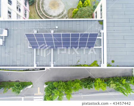 Inspection of solar panels by drone 43457442