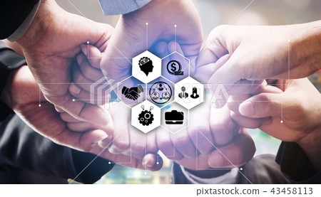 Business people team joining hands. 43458113