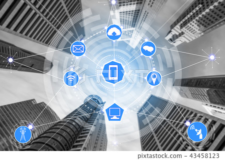 Smart city and wireless communication network. 43458123