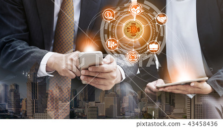 Bitcoin BTC and Cryptocurrency Trading Concept 43458436