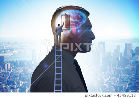 Businessman opening door to artificial intelligence 43459118