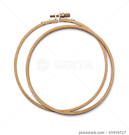 Wooden embroidery hoop isolated on white background. Wooden embroidery hoop isolated on white background. 43459727
