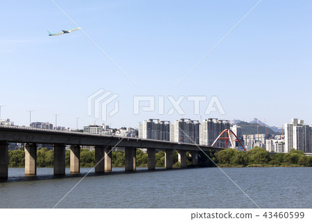 Airplane, Sogang University Bridge, Bam Island, Mapo-gu, Han River, Seoul Airplane, Sogang University Bridge, Bam Island, Mapo-gu, Han River, Seoul 43460599