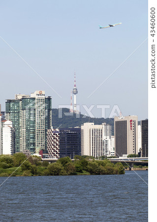 飛機,N首爾塔,南山,Bam島,濱江北路,麻浦區,漢江,首爾 飛機,N首爾塔,南山,Bam島,濱江北路,麻浦區,漢江,首爾 43460600
