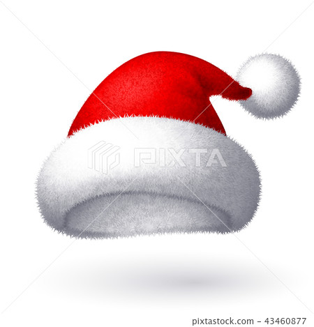 Realistic vector Santa hat isolated on white background 43460877
