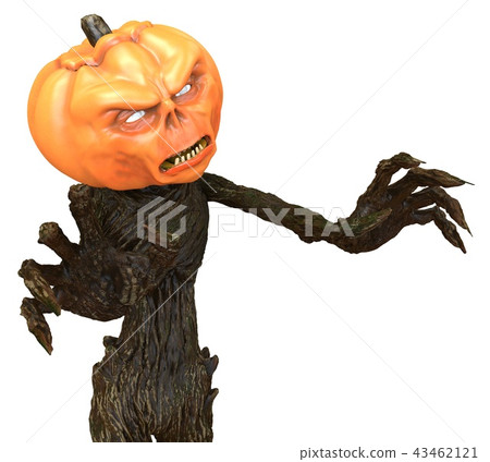 Mr Pumpkin isolated on white background. 3d illustration 43462121