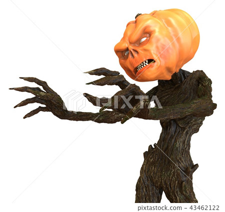 Mr Pumpkin isolated on white background. 3d illustration Mr Pumpkin isolated on white background. 3d illustration 43462122