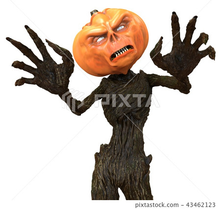 Mr Pumpkin isolated on white background. 3d illustration Mr Pumpkin isolated on white background. 3d illustration 43462123