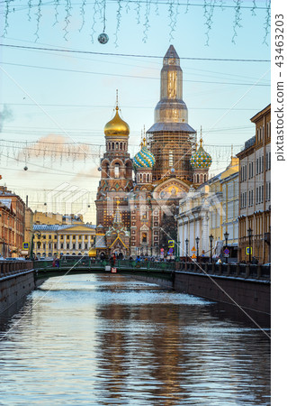 Griboyedov Canal with Church of Savior on Blood Griboyedov Canal with Church of Savior on Blood 43463203