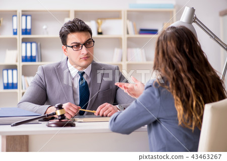 Lawyer discussing legal case with client 43463267