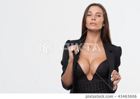 Passionate lady with deep neckline 43463606