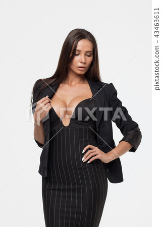 Passionate lady with deep neckline 43463611