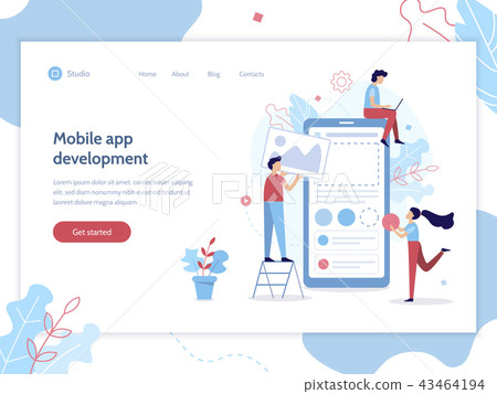 Mobile App Development Banner Stock Illustration 43464194 Pixta