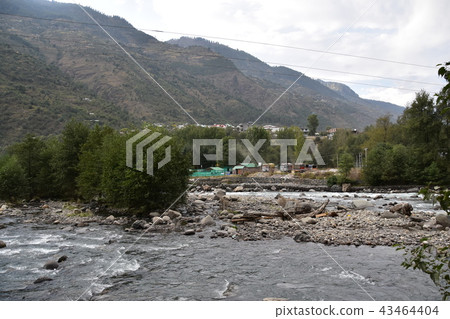 Views of the suburbs of the Himalayan mountain city of India in India 43464404