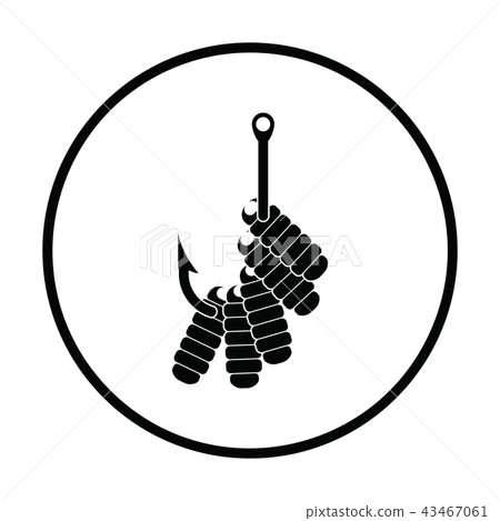 Icon of worm on hook 43467061