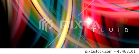 Flowing glowing color motion concept, trendy abstract layout template for business or technology 43468101
