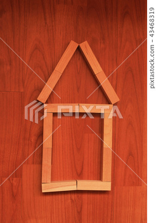 Wooden blocks in shape House Wooden blocks in shape House 43468319