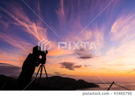 [Aichi prefecture] Sunset sunset horizontal line 43468798