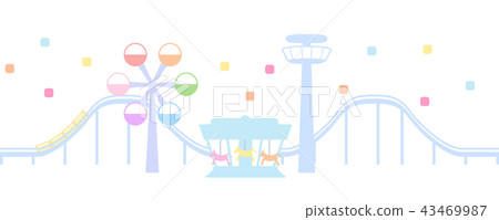 Illustration of amusement park White background - Stock Illustration ...