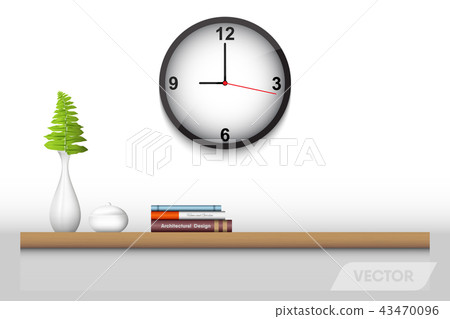 Book shelf and decorative interior, Vector design Book shelf and decorative interior, Vector design 43470096