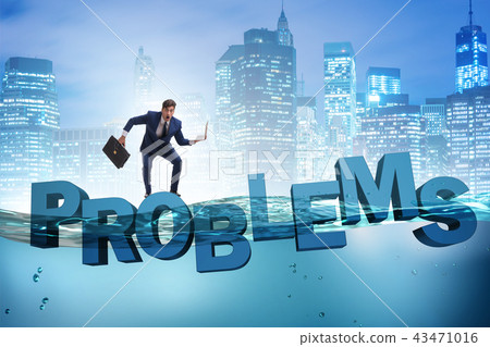 Businessman having problems in business concept 43471016