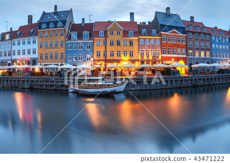 Panorama of Nyhavn in Copenhagen, Denmark. Panorama of Nyhavn in Copenhagen, Denmark. 43471222