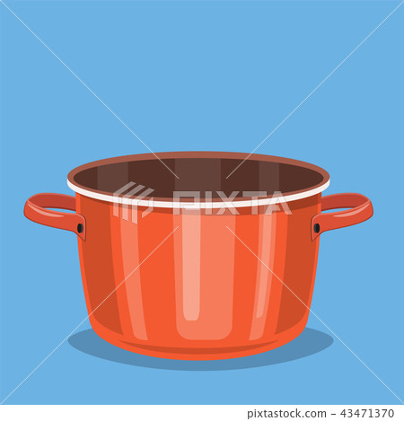 Black cooking pot, empty red saucepan Black cooking pot, empty red saucepan 43471370