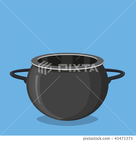 Black cooking pot, empty black saucepan 43471373