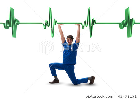 Man doctor in cardiology telemedicine concept Man doctor in cardiology telemedicine concept 43472151