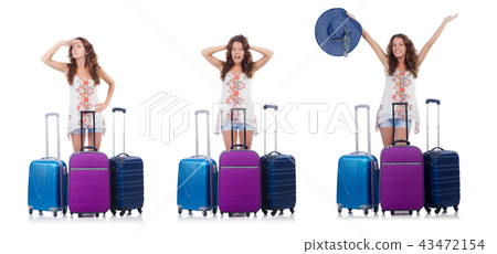 Woman preparing for travel on summer vacation Woman preparing for travel on summer vacation 43472154