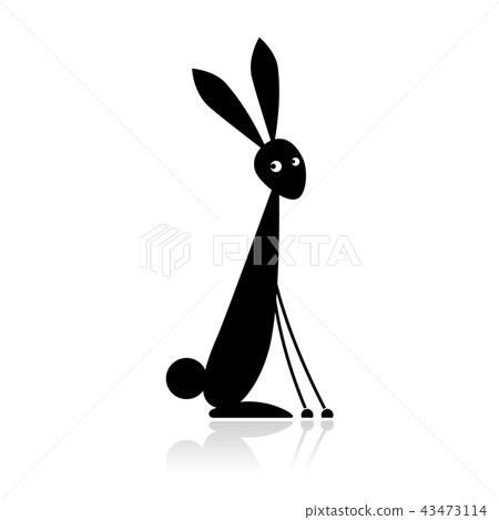 Bunny black silhouette for your design Bunny black silhouette for your design 43473114