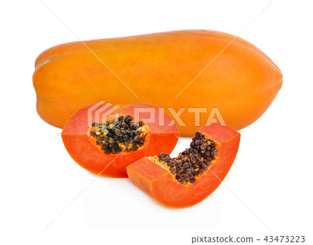 papaya on white background 43473223