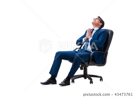 Businessman sitting on chair isolated on white 43473761