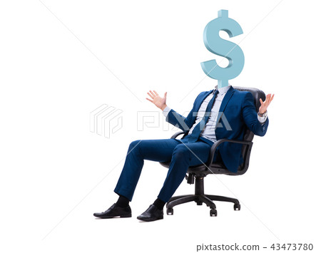 Businessman with dollar sign instead of head Businessman with dollar sign instead of head 43473780