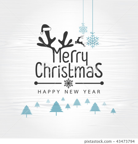 Retro Vintage Merry Christmas Greeting Card Retro Vintage Merry Christmas Greeting Card 43473794