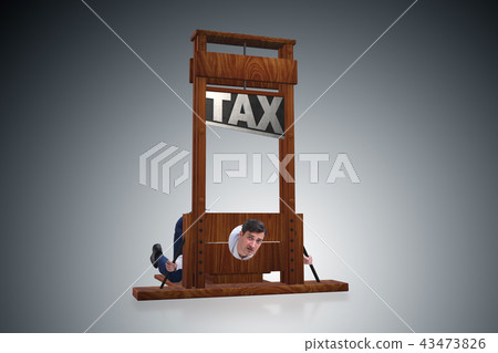 Businessman in heavy high taxes business concept 43473826