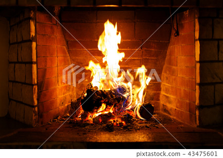 Autumn or winter burning fireplace 43475601