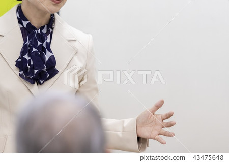 A woman talking at a seminar A woman talking at a seminar 43475648