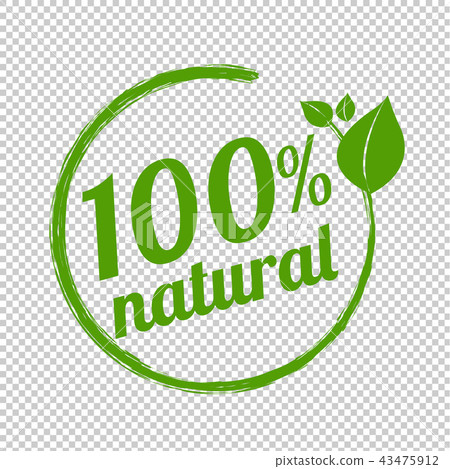 100% Natural Logo Symbol Transparent Background 43475912