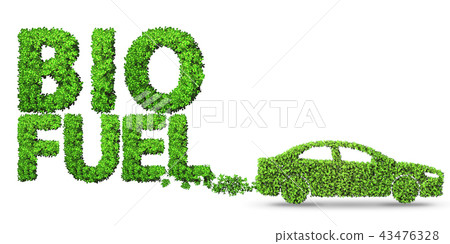 Car powered by biofuel - 3d rendering Car powered by biofuel - 3d rendering 43476328