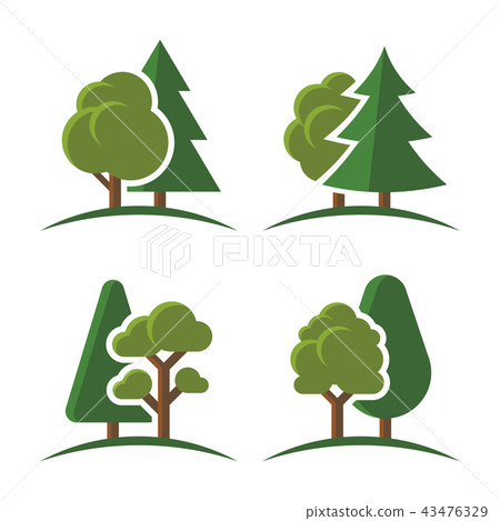Trees Group Logo Set on White Background. Vector Trees Group Logo Set on White Background. Vector 43476329