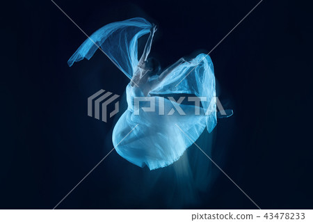 photo as art - a sensual and emotional dance of beautiful ballerina through the veil 43478233