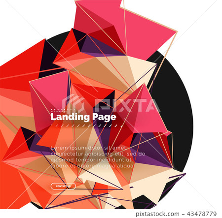 Polygonal geometric design, abstract shape made of triangles, trendy background 43478779