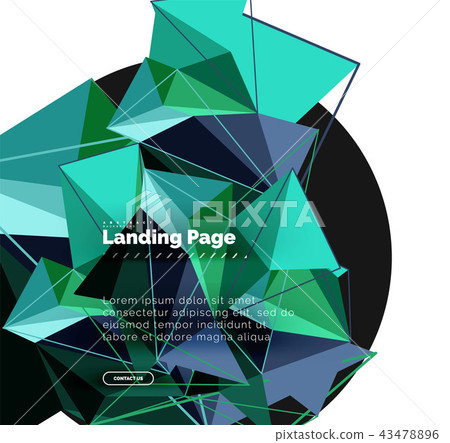 Polygonal geometric design, abstract shape made of triangles, trendy background Polygonal geometric design, abstract shape made of triangles, trendy background 43478896