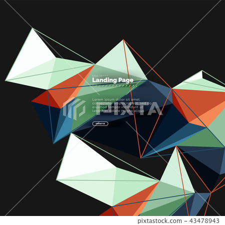 Polygonal geometric design, abstract shape made of triangles, trendy background Polygonal geometric design, abstract shape made of triangles, trendy background 43478943