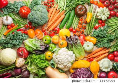 Summer vegetables on white table 43478995